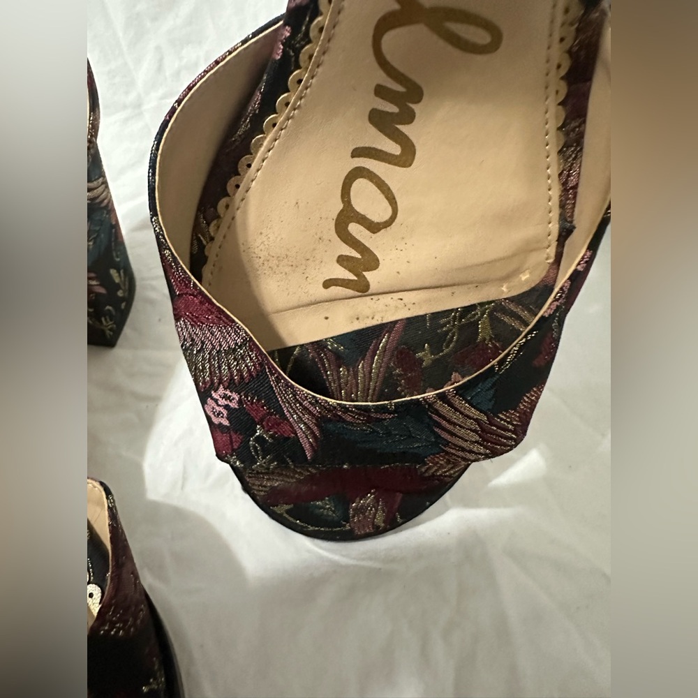 Sam Edelman Women's Floral Ankle Strap Heels - Picture 7 of 8